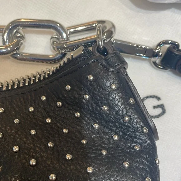 Aimee Kestenberg Black Studded Chain-Accent Shoulder Bag - Picture 9 of 14